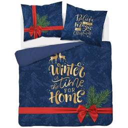 bożonarodzeniowa pościel bawełniana z napisem SJC-155