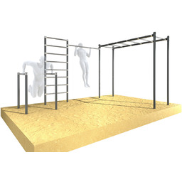 Drabinka gimnastyczna ogrodowa z drążkiem i poręczami OCYNK