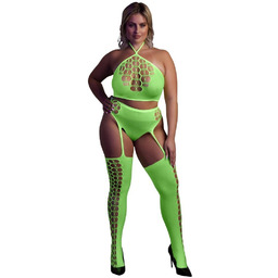Two Piece with Crop Top and Stockings XL/XXXXL