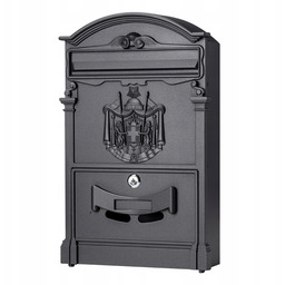 Skrzynka na listy Antracyt Pocztowa Retro Czarna ozdobna