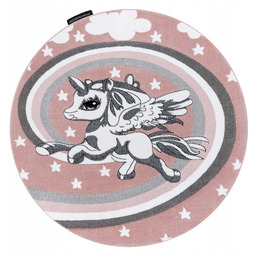 Dywan Dziecięcy Miękki koło 120 Kucyk róż Unicorn