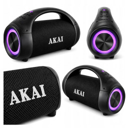 Głośnik Bezprzewodowy Bluetooth Akai Mocny Przenośny Bas Wodoodporny