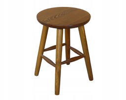 Taboret Drewniany Stołek Okrągły Solidny