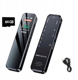 Dyktafon Cyfrowy Profesjonalny 1536 kb/s 64GB MP3 Detekcja