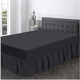 Jednokolorowe prześcieradło z gumką z falbaną - miękkie