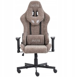 Fotel Gamingowy Infini Luxor Light Brown, Tkanina, Regulacja
