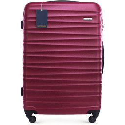 Duża walizka z ABS-u i identyfikator z logo