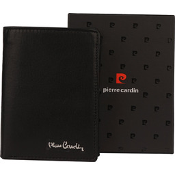 Pierre Cardin Oryginalny Czarny Portfel Skórzany Duży Męski