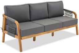 Trzyosobowa sofa z drewna akacjowego Mumbaj Garden Point