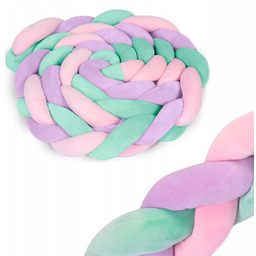 Otulacz do łóżeczka Ricokids 3m miętowo-różowo-fioletowy