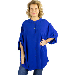 Elegancka koszula bluzka oversize ze stójką ANNA-50/52