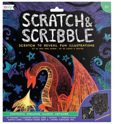 Zdrapywanki Scratch & Scribble Fantastyczne smoki - Kolorowe