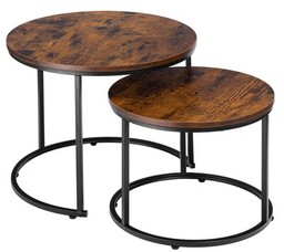 LOFTINSPIRED Zestaw stolików kawowych Galen Small Rustic Okrągły
