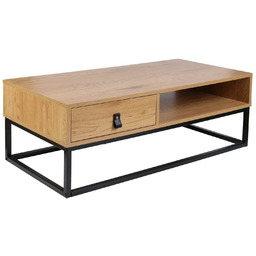 Stolik kawowy Abbott prostokątny dębowy z półką