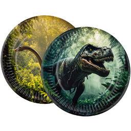 Talerzyki papierowe Dinozaury - 18 cm - 6