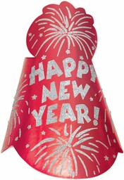 amscan 250163-40 czapka imprezowa nowy rok brokatowa folia