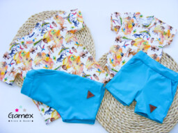 Gamex Komplet dziecięcy bluzka i spodenki Safari niebieskie