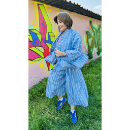 Pakamera Jeansowe spodnie culotte w paski