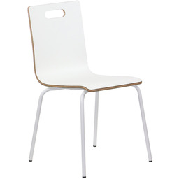 Stacjonarne krzesło konferencyjne, laminowane, stelaż biały, kubełek biały,