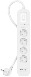 Belkin 525J, 4 gniazda, 1xUSB-A, 1xUSB-C, 2m