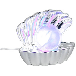 Lampa stołowa w formie muszli z świecącą perłą