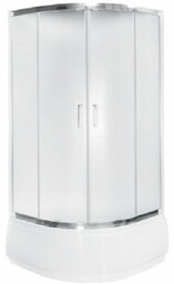 Kabina prysznicowa półokrągła szkło mleczne 80x80 165 cm