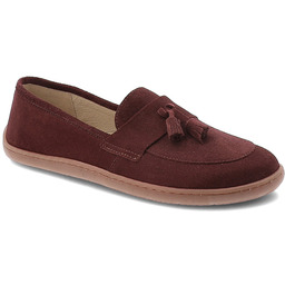Armodo Bordowe Mokasyny Z Frędzlami Damskie Obuwie Barefoot