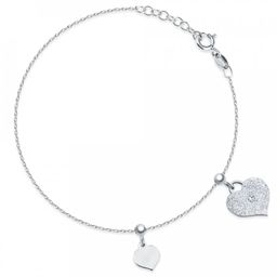 Srebrna Bransoletka 925 Serca Ladylike Grawer