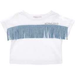 Monnalisa - T-shirt Frange Bia/celeste 9958 11C604 3206