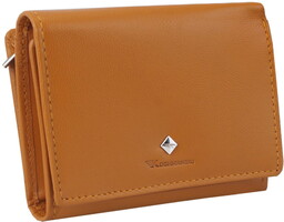 Kochmanski damski portfel ze skóry brązowy mały portmonetka