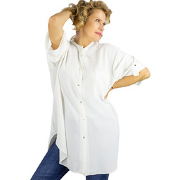 Elegancka koszula bluzka oversize ze stójką ANNA-50/52