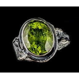 Pakamera Pierścionek soczyście zielony peridot
