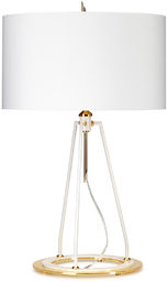 Ferrara lampka stołowa biało złota z abażurem FERRARA-TL-WPG