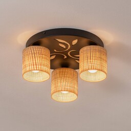 Luminex Lampa sufitowa Adeline z abażurami z rattanu,