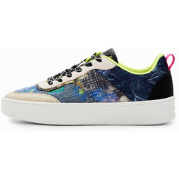 Sneakersy platforma patchwork