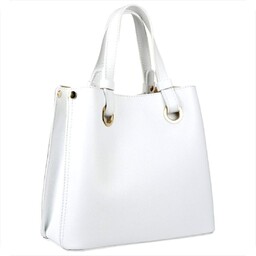 Damska torebka kuferek biała skóra naturalna