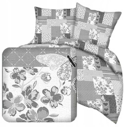 Pościel jasna popielata w kolorze szarym patchwork