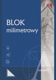 Unipap, blok milimetrowy A4 20k, 10 sztuk