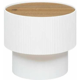 Okrągły stolik kawowy Enola S biały z ukrytym