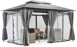 Pawilon ogrodowy Ibiza 3x4m antracytowy z moskitierą Garden