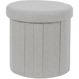 Pufa Olaf szara składana ze schowkiem okrągła