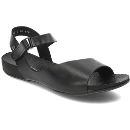 Armodo Czarne Sandały Stylowe Płaskie Obuwie Damskie