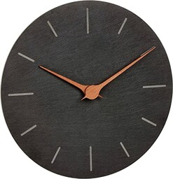 TFA Dostmann Nowoczesny zegar ścienny łupek, 60.3068.10, bez