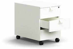 Mobilny kontenerek QBUS, 3 szuflady z uchwytami, zamykany,