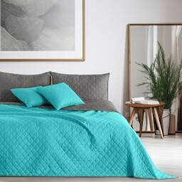 DecoKing Narzuta Axel turkusowy/stalowy, 170 x 210 cm,