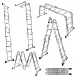 Drabina aluminiowa przegubowa składana wielofunkcyjna 4x3 Werkberg