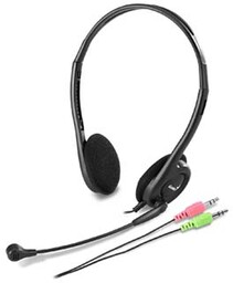 Genius HS-200C, sluchátka s mikrofonem, černá, 2x 3.5