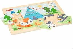 WOOMAX 48817 - Puzzle drewniane zwierzęta, Fisher-Price, Puzzle