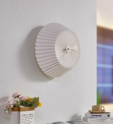 Lampa sufitowa Lindby Magali, biała, papierowa, Ø 45