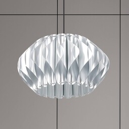 Luminex Żyrandol Serenity z plastikowym kloszem, srebrny